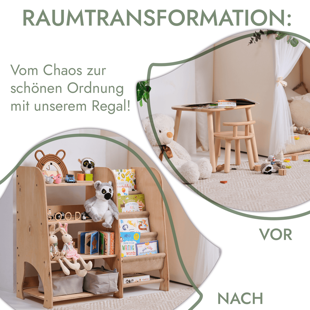 2in1 Montessori-Regal für Bücher und Spielzeug-3