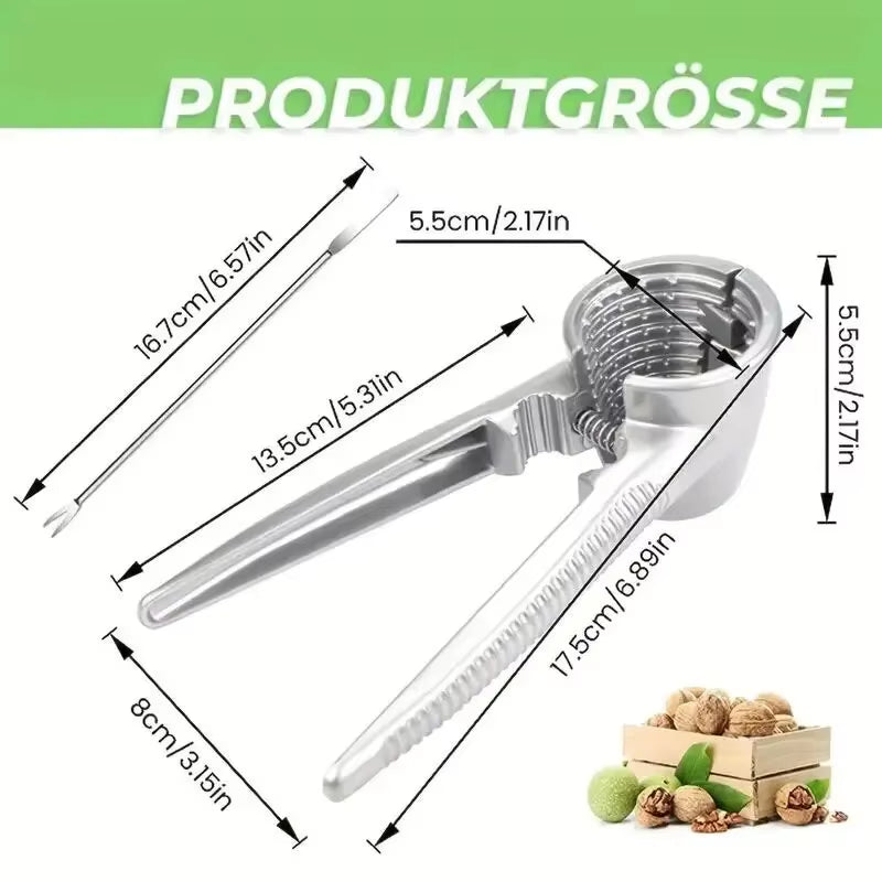 Effortlessly Crack Nuts with the Silvery Metal Walnut Clip – Your Multi-Functional Kitchen Companion for Hazelnuts and Chestnuts!