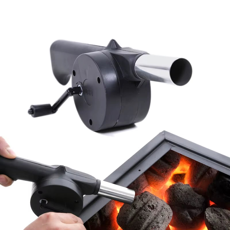 Hand BBQ Fan Outdoor BBQ Fan Air Blower for Barbecue Picnic Manual Crank Grill BBQ Fan Fire Bellows BBQ Tools KC0266