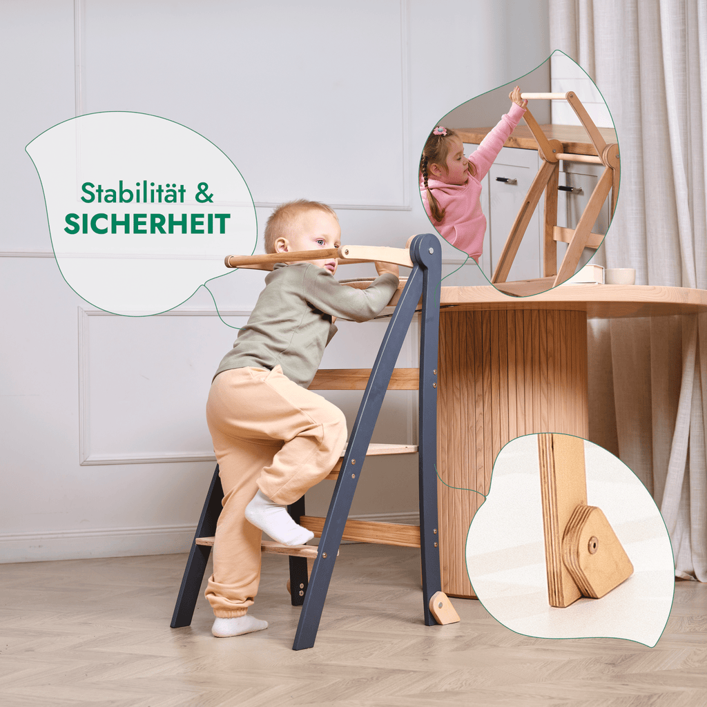 Holz Lernleiter Montessori: Hocker für Kinder - Beige-4